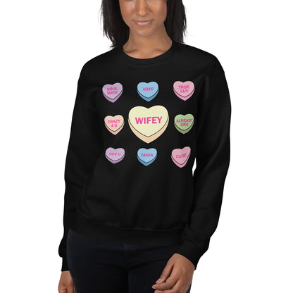 Candy Hearts Wifey Crew Neck