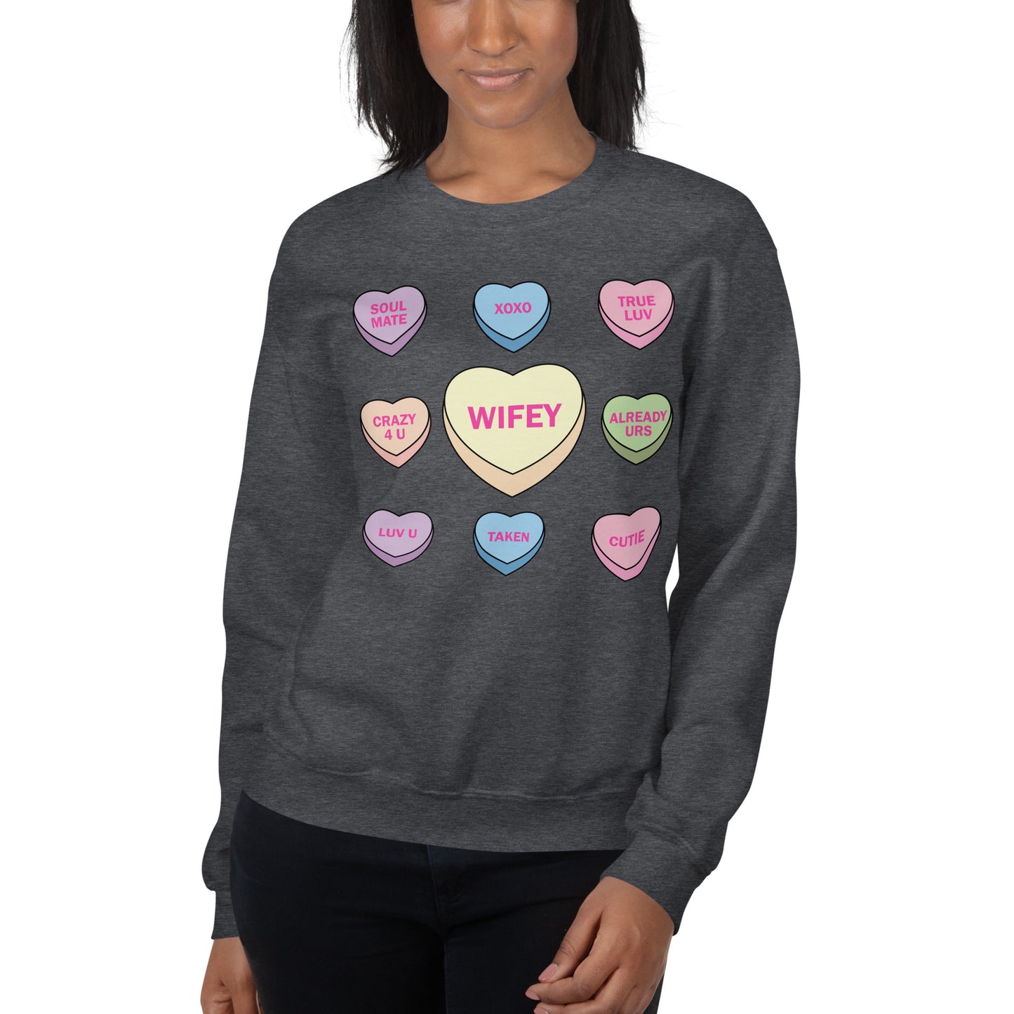 Candy Hearts Wifey Crew Neck