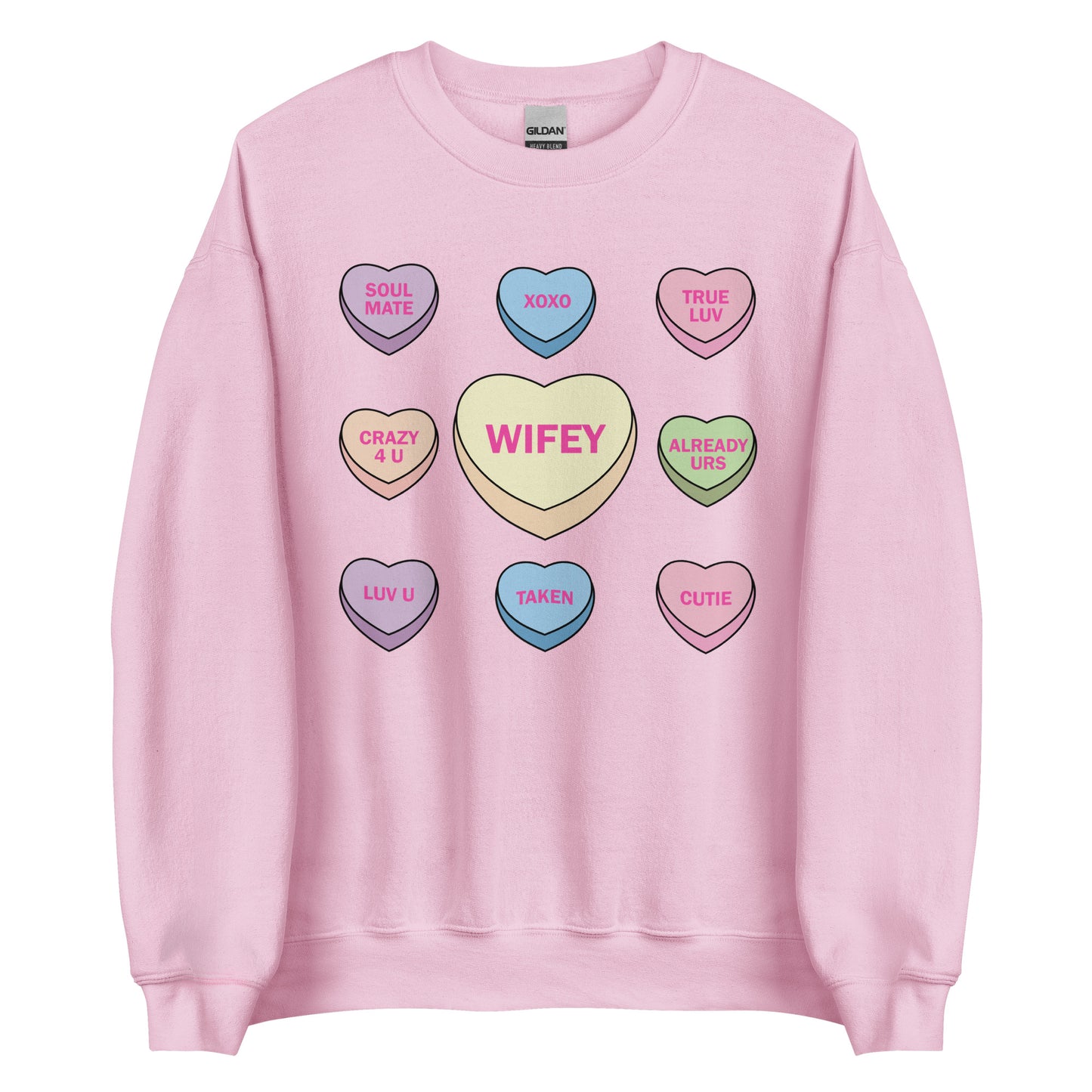 Candy Hearts Wifey Crew Neck