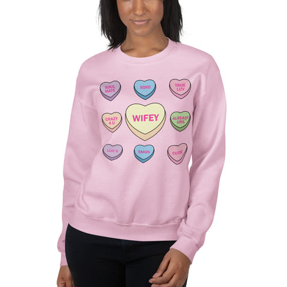 Candy Hearts Wifey Crew Neck