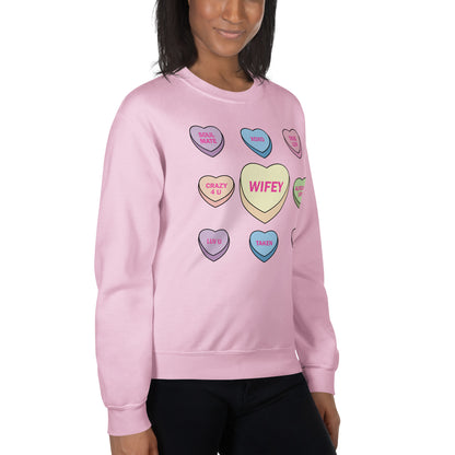 Candy Hearts Wifey Crew Neck