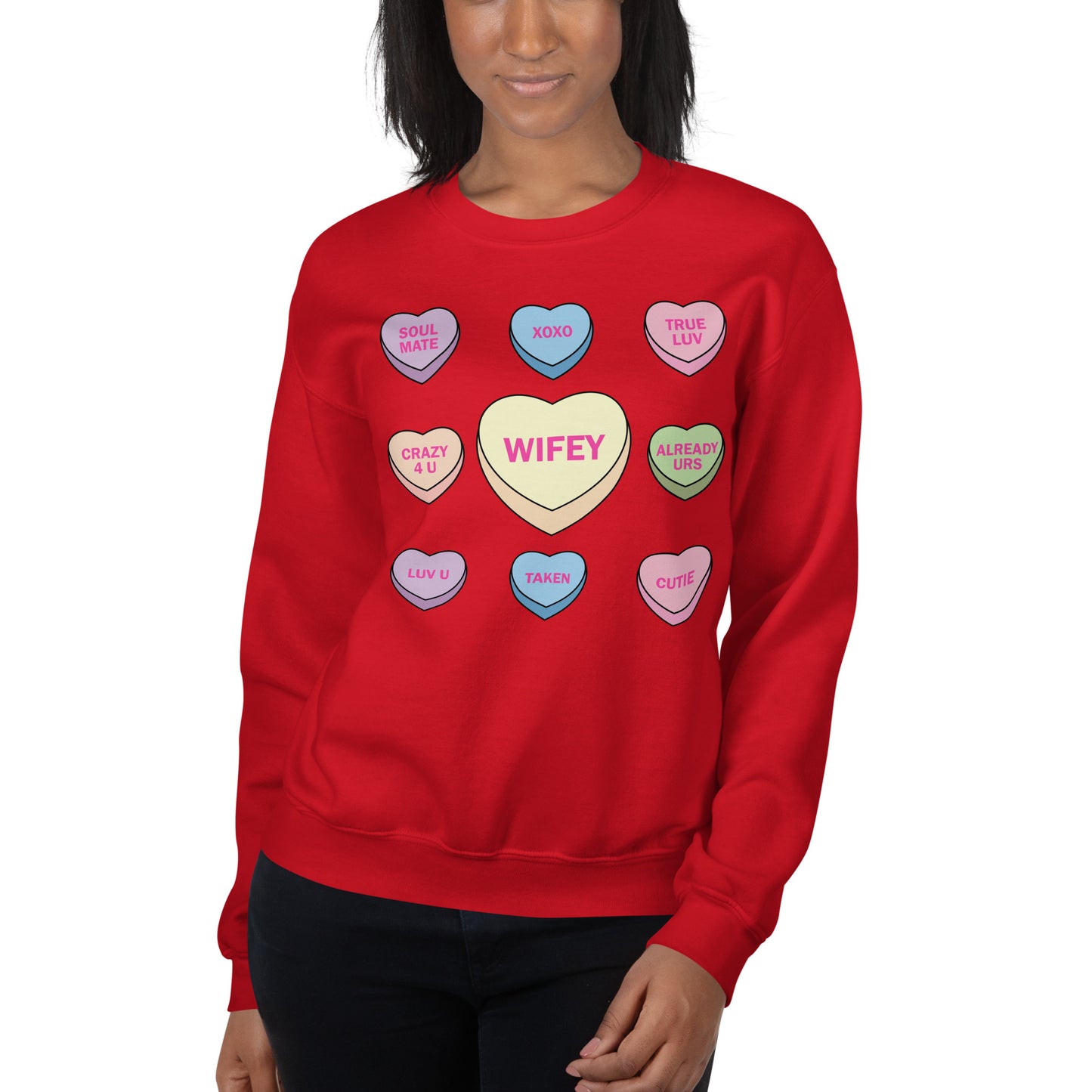 Candy Hearts Wifey Crew Neck