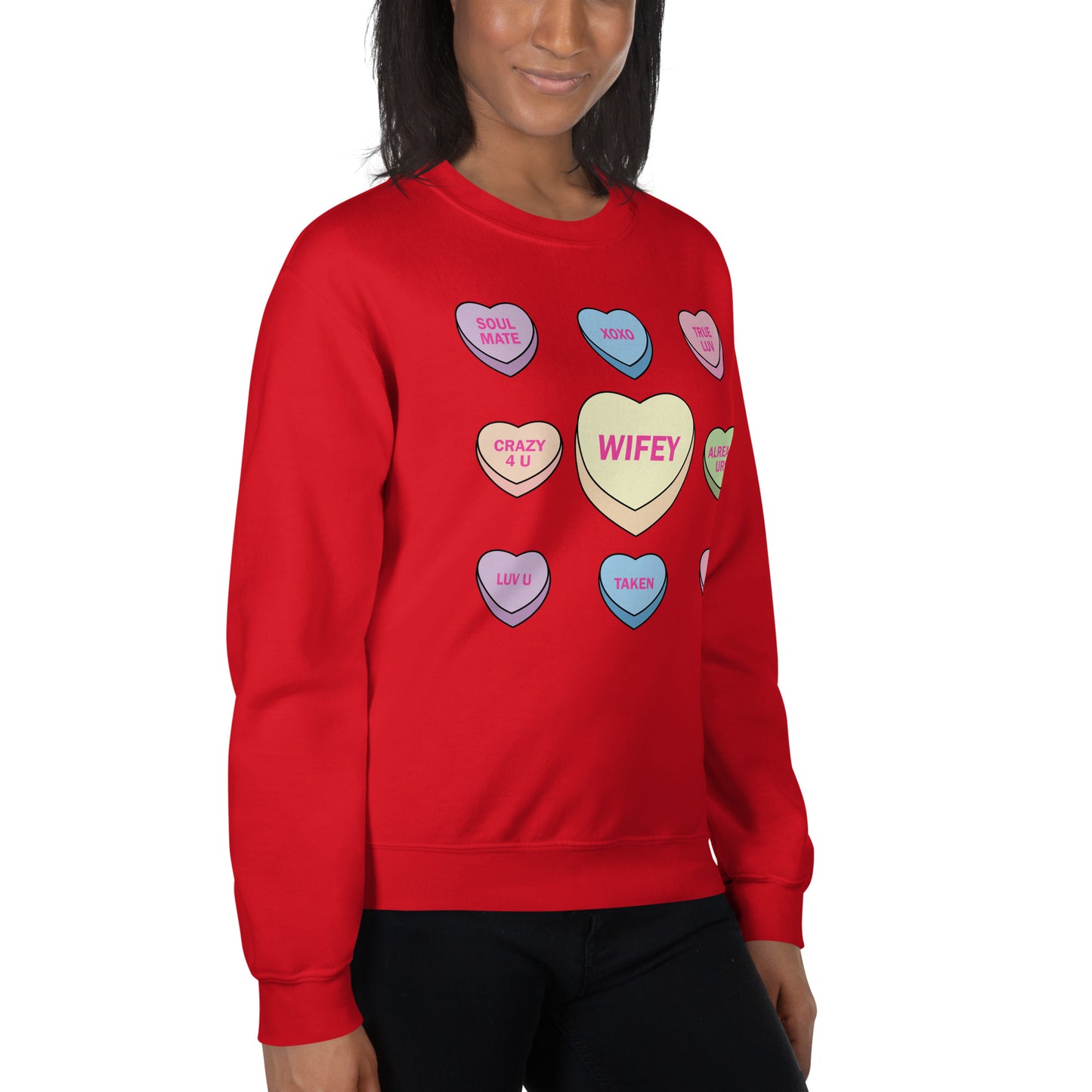 Candy Hearts Wifey Crew Neck