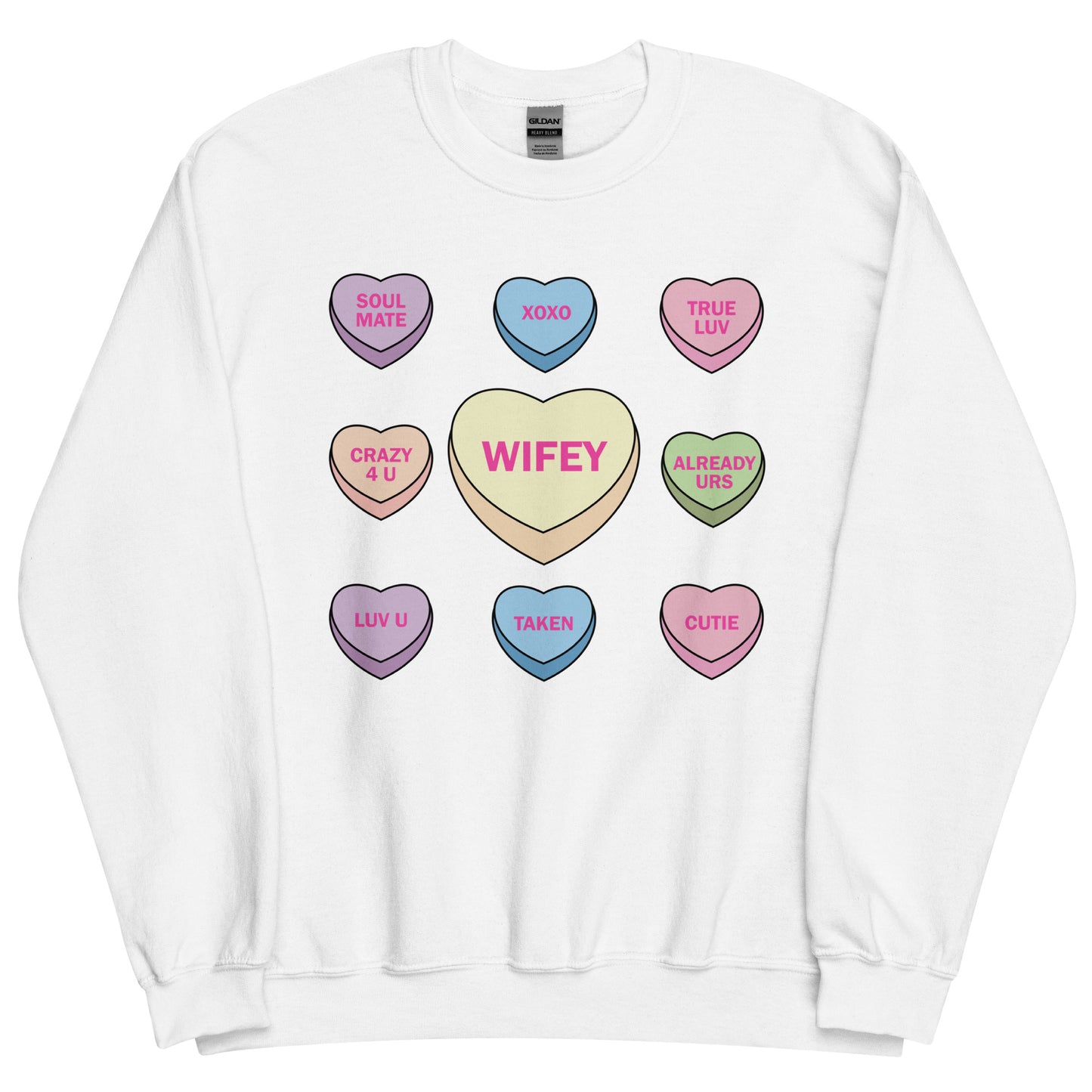 Candy Hearts Wifey Crew Neck